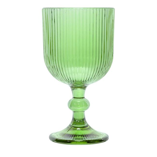Стъклена чаша за червено вино 350мл ф9xh16,5см зелена BLOOM-(AT122105G) - Horecano