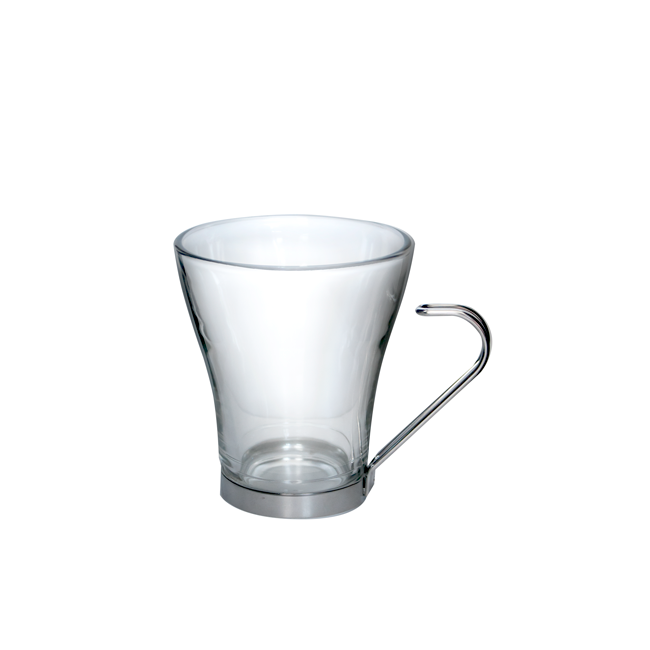 Стъклена чаша за капучино  / топли напитки с метална дръжка-230мл - 3бр COK (158-K1001)BOMBON