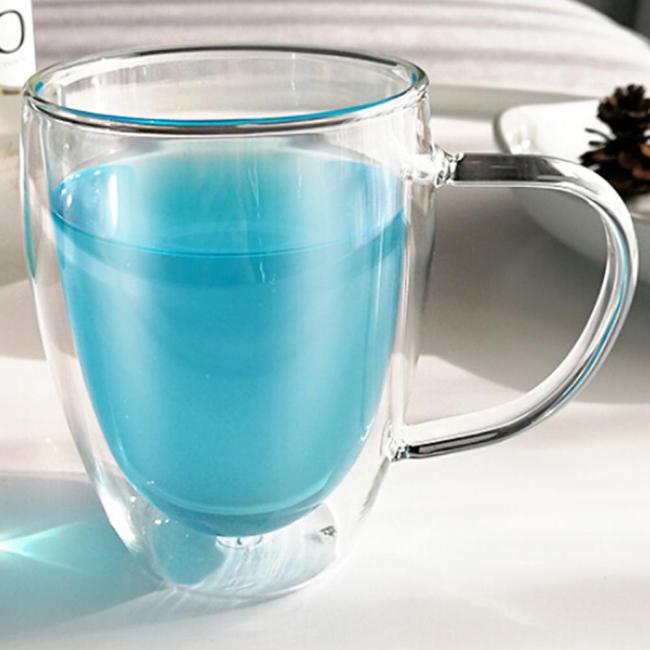 Стъклена двустенна чаша за топли напитки с дръжка 350мл (HC-12244) - Horecano