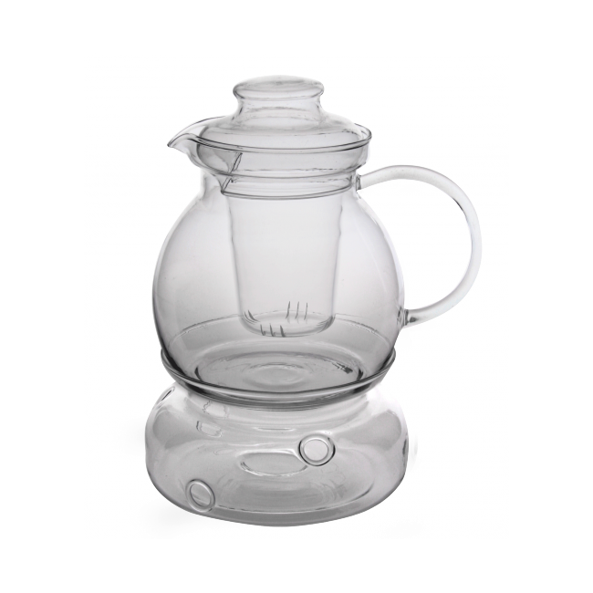 Комплект чайник с филтър и подгревател от огнеупорно стъкло 1,5л WOL (CDSK 150F) - Termisil