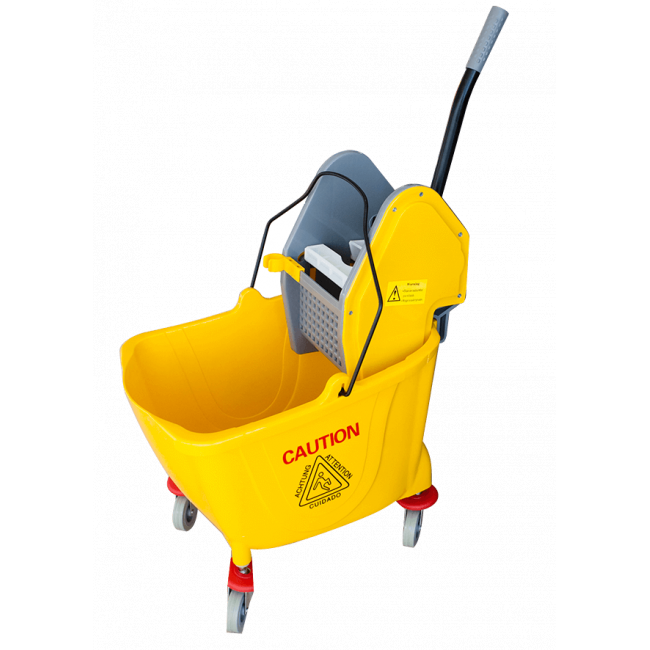 Единична количка за почистване с преса жълта 36л. 39x64x86cм (до 32кг) 028AL GX - Horecano