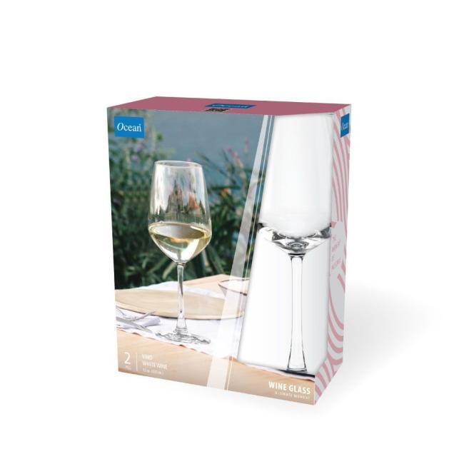 Стъклена чаша за бяло вино на столче 335мл OCEAN-VINO-(1530W12) 