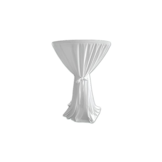 Текстилна покривка за коктейлна маса ф80x110см бяла (HC-16138) - Horecano