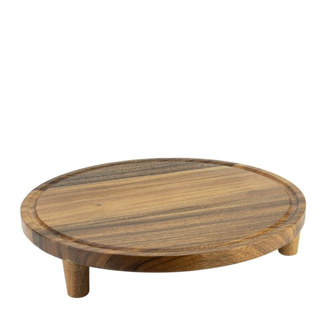 Дървена дъска за презентация с крачета кръгла ф40xh7,5см ACACIA (3041320) - Horecano