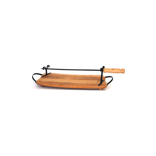 Дървена дъска бъбрек комплект с шиш 50см ММ - Horecano