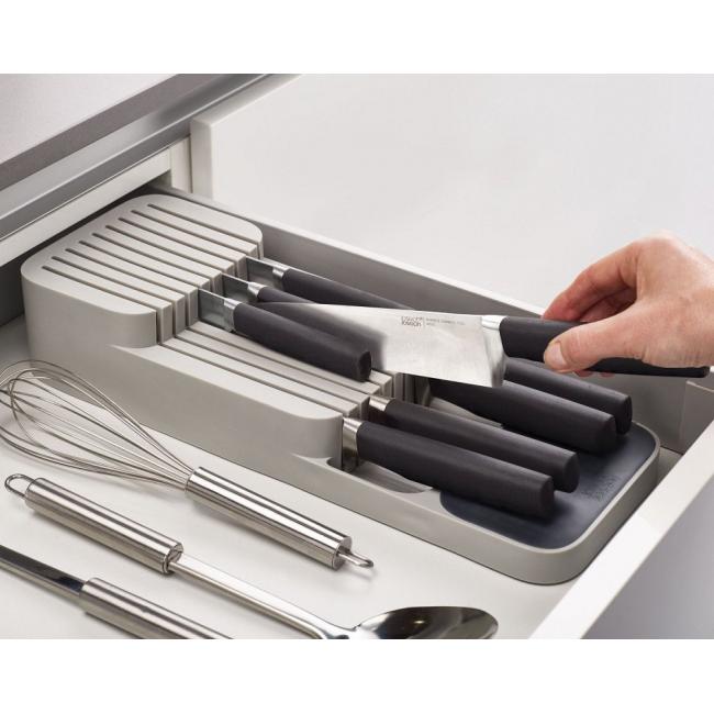 Пластмасов органайзер за ножове на две нива 39x14xh7,3см бял HOME-(50830-W) - Horecano