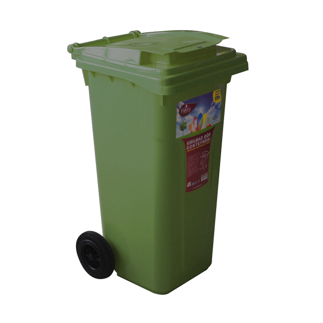 Пластмасов кош за отпадъци  55x48x94см 120л. зелен (CK-404) - Irak Plastik