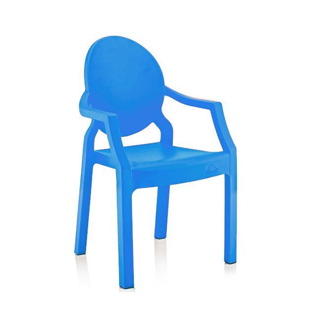 Пластмасово детско столче с подлакътник  тъмно синьо 31x33x65см ИП-(CM-410)  - Irak Plastik