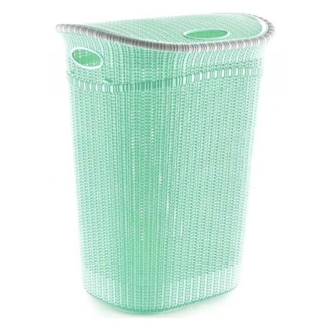 Пластмасов кош за пране с капак 52л зелен ИП-(LA-150) - Irak Plastik