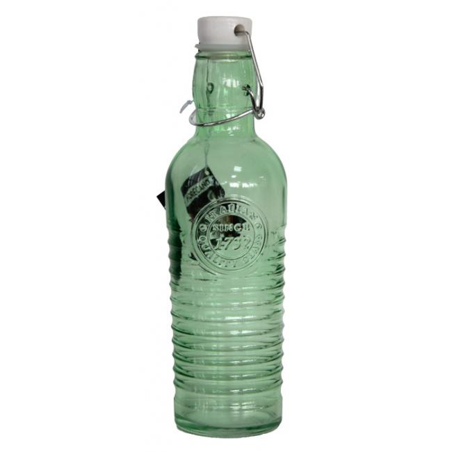 Стъклена бутилка  с клипс зелена 1л OLD FASHIONED-GREEN- (339269-G) - Horecano