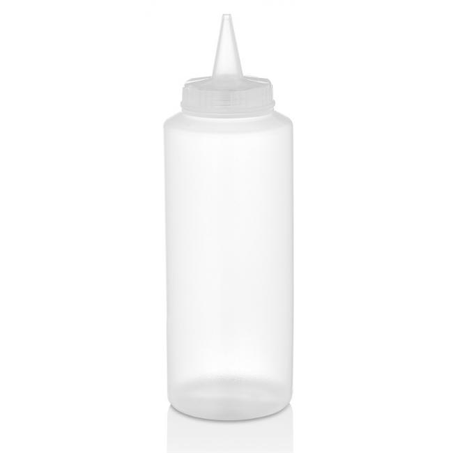 Пластмасова бутилка за сосове с подвижен пурер прозрачна 500мл (GPSM -500) - Horecano