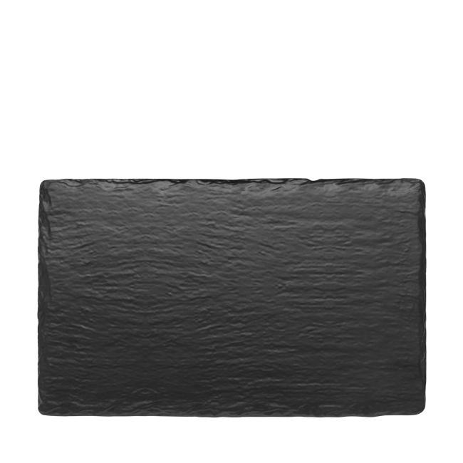 Меламиново плато правоъгълно 26,5x16,2xh1см GN1/4 BLACK SLATE EFFECT KN-(47014.BL) - Kulsan