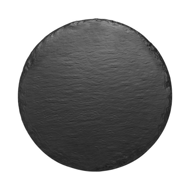 Меламиново плато кръгло 30xh1см BLACK SLATE EFFECT KN-(47030.BL) - Kulsan