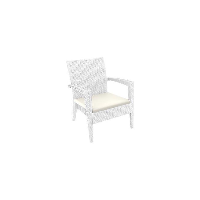 Кресло - ратан с подлакътник MIAMI бяло SI-(850) - Siesta 