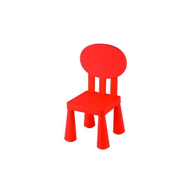 Пластмасово детско столче с овална облегалка червено KIDS-(LXY-201) - Horecano