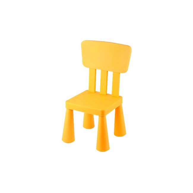 Пластмасово детско столче с облегалка жълто KIDS-(LXY-202) - Horecano