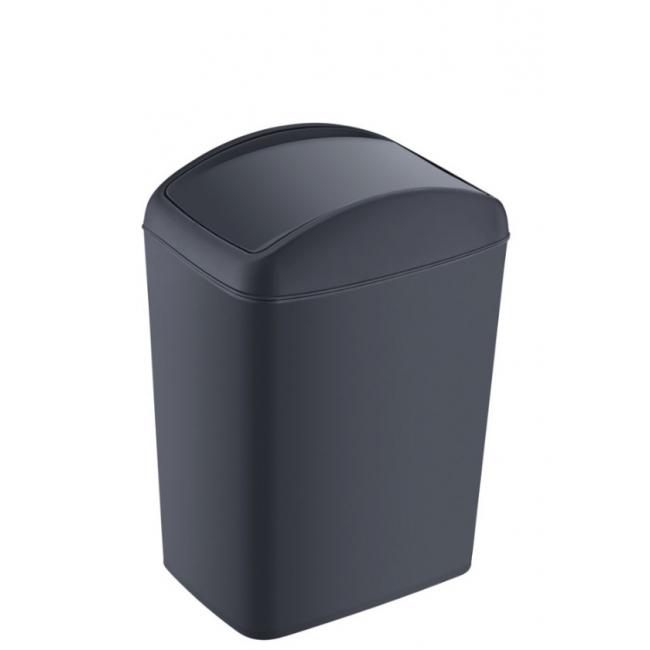 Пластмасов кош за смет / отпадъци с люлеещ капак 16x22,5xh32см 10л антрацит HOME-(TRN-188-04) - Horecano