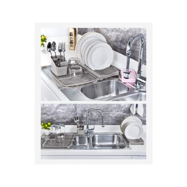Пластмасов стелаж / сушилник за чинии от 3 части 40x30,5xh11,5см terra HOME-(TRN-199-05) - Horecano