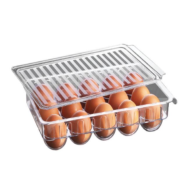 Пластмасова кутия за яйца 15бр. прозрачна HOME-(F-32-T) - Horecano