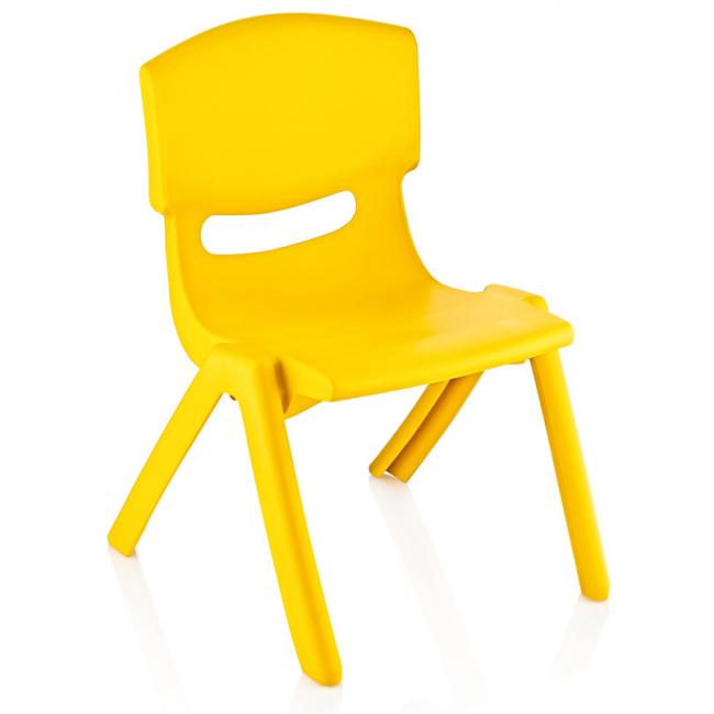 Пластмасово детско столче 35x40xh58см жълт KIDS-(TRN-049-02) - Horecano