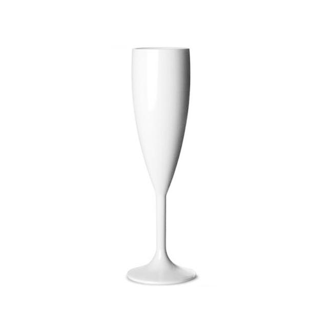 Поликарбонатна чаша за шампанско  бяла 180мл  55x218мм (GB.C18)  PREMIUM WHITE  - Rubikap