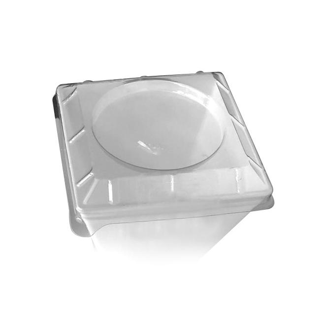 Капак за квадратна купичка за еднократна употреба прозрачен 5,9x5,9см (MC.12) PS  (LD.12)  - Rubikap