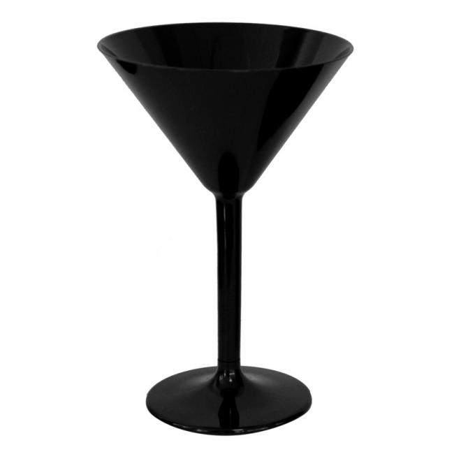 Поликарбонатна чаша за мартини 11,2xh17см 200мл черна RK-PREMIUM BLACK-(PM.M20) - Rubikap