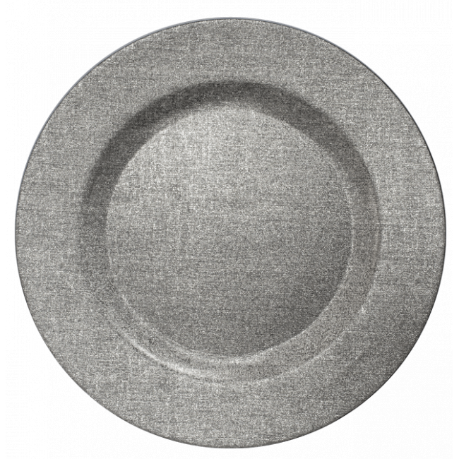 Полипропиленова  чиния подложна  ф33cм с релеф сребърна  FUZOU (JQY17-7023A) - Horecano