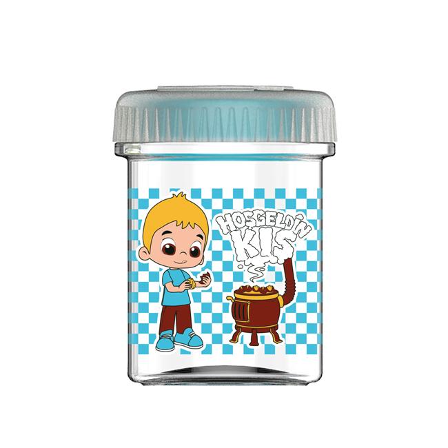 Стъклен буркан за детска храна с декор 