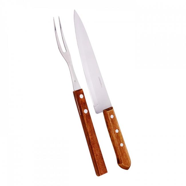 Комплект за барбекю от 3 части (вилица двурога + нож 20см + дървена дъска) SIMONAGGIO-CHURRASCO-(CH550/3)