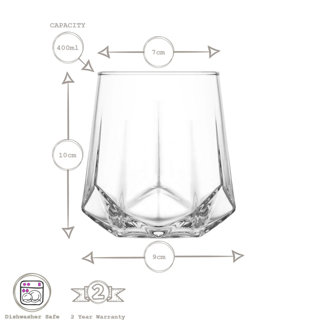 Стъклена чаша за алкохол / аперитив нискa 400мл VLR 354 - Lav