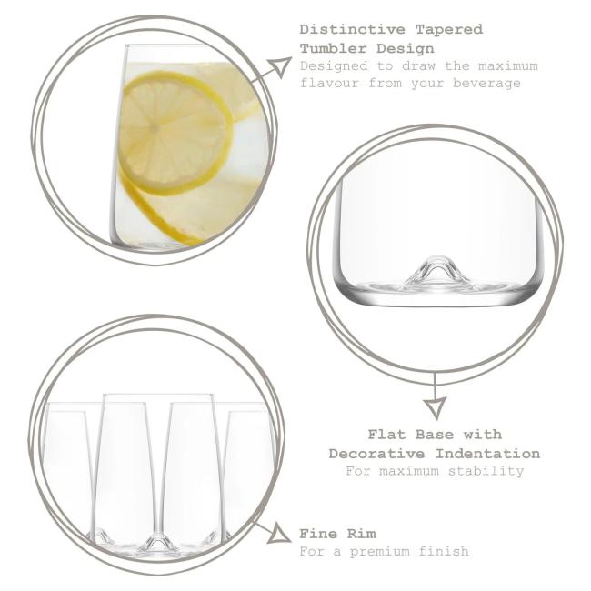Стъклена чаша за безалкохолни напитки / вода висока 360мл TRA 359 - Lav