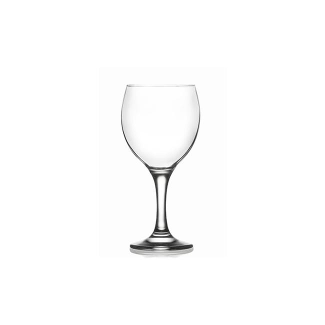 Стъклена чаша на столче за вода / вино 365мл LAV-MIS 560