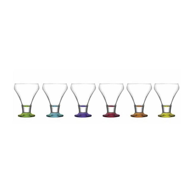 Стъклена чаша    за сладолед с цветно столче   305мл CORAL LAV -FRO 378 PT068FC 