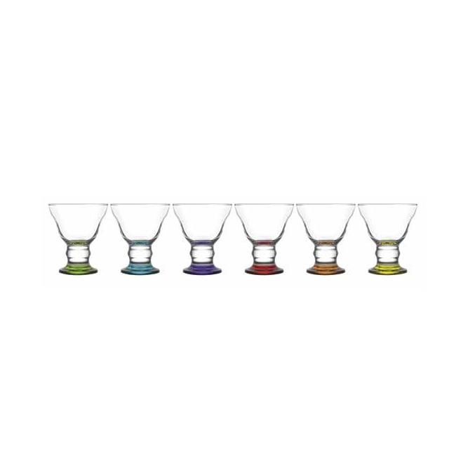 Стъклена чаша   за сладолед с цветно столче  255мл LAV -ORN 319 PT068FC  