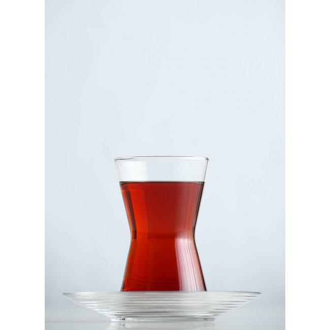 Стъклен сервиз за турски чай от 6 бр. чашка с чинийка  LAV -DRN S2 