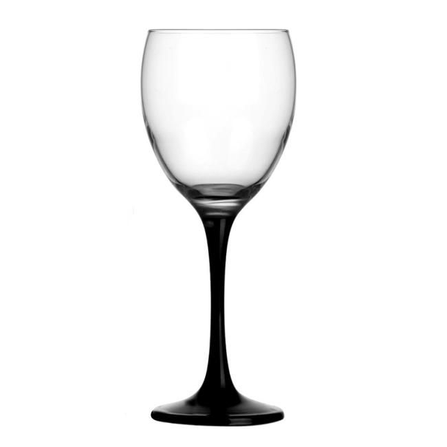 Стъклена чаша за вино с черно столче 340мл VEN 568 PA025AC - Lav