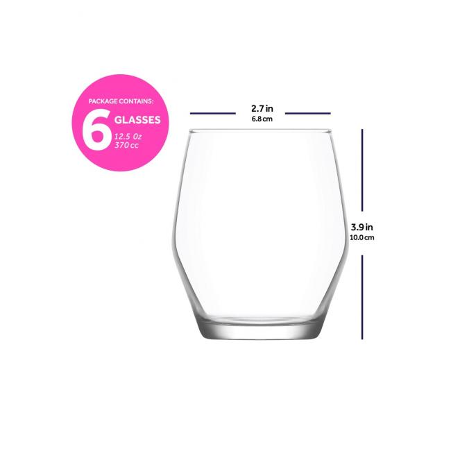 Стъклена чаша за алкохол / аператив ниска 370мл ELL 348 - Lav 