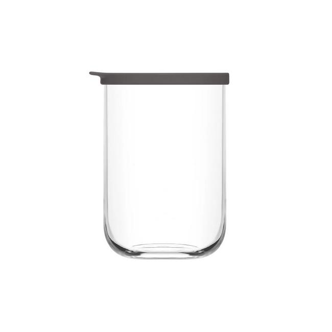 Стъклен буркан със сив силиконов капак 1л DUO 100 - Lav 