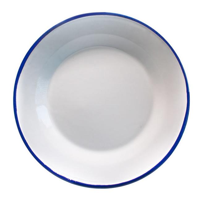 Емайлирана чиния ф8,5см  синьо/бяло RETRO-(61F/8,5 1+1+2) - Horecano