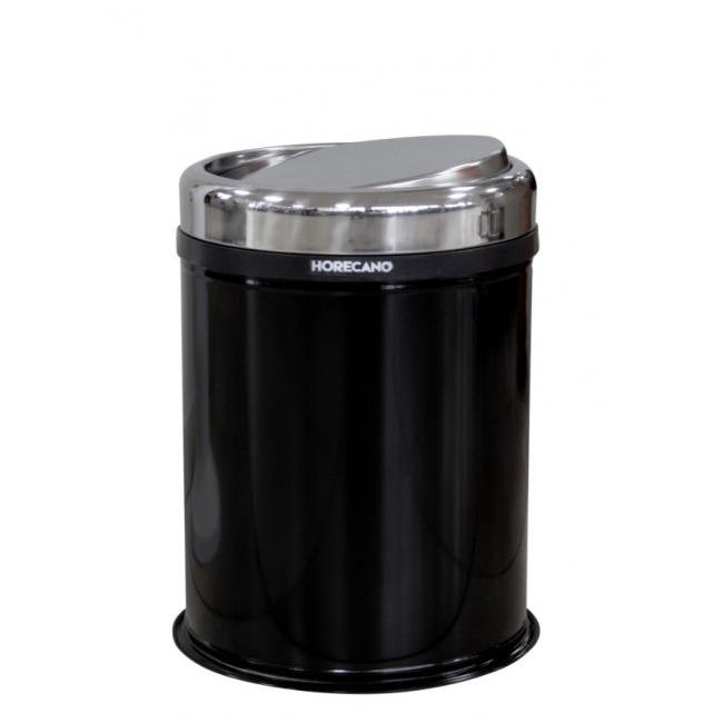 Метален кош за отпадъци с люлеещ капак 16л ф25xh38,5см черен (4513.0000S.102.16B) - Horecano