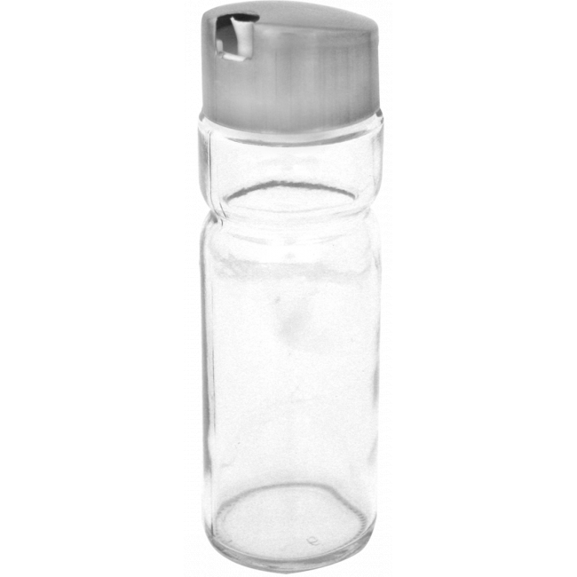 Стъклена бутилка за оливерник 160мл с хромирана капачка (405-A) - Horecano