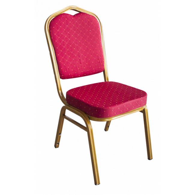 Метален стол за кетъринг  с червена седалка 45x51xh92см (BC-065) - Horecano