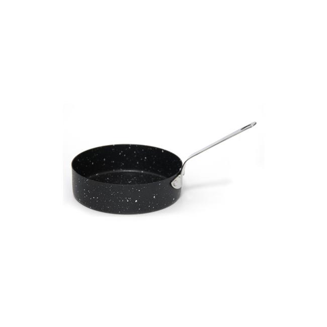 Мини тиганче за сервиране с незалепващо мраморно покритие 12,25xh3,5см    400мл черно (SG-70224) - Horecano