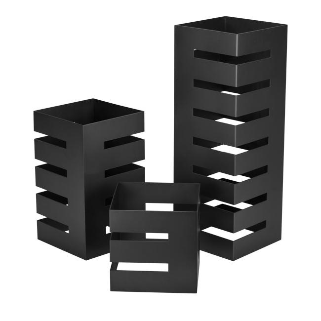 Комплект стойки за блок маса квадратни 3бр черен мат (15x15xh15см / 15x15xh28см / 15x15xh44,75см) (SG-79486(S3)) - Horecano