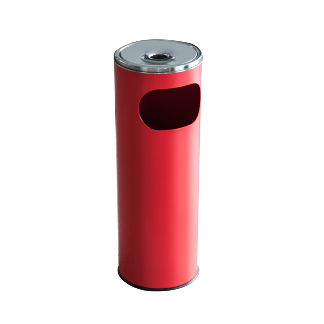 Метален екстериорен пепелник 20,5x20,5x58cм., 12л. червен G-(11251-002-R) - Horecano