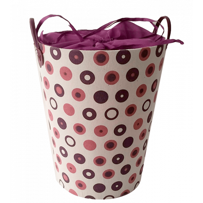 Текстилен кош за дрехи кръг розово/лилаво - полиестер HD-(P1SM070В) - Horecano
