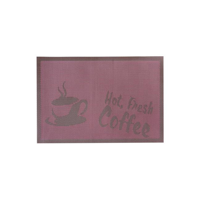 Подложка за хранене Hot Fresh Coffee 45x30см лилава PVC (0193653) - Horecano