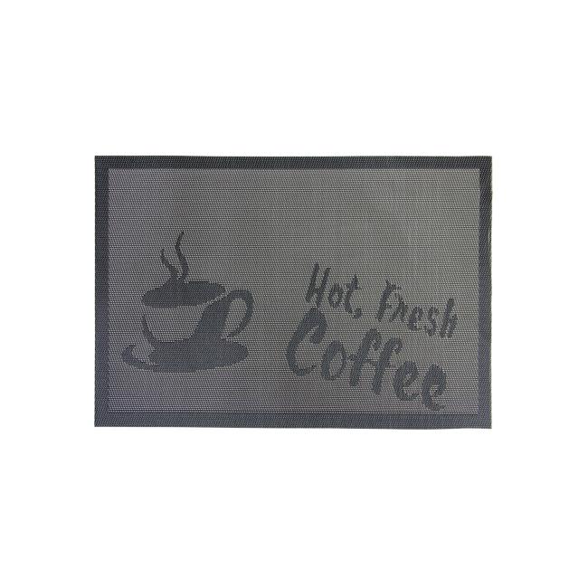 Подложка за хранене Hot Fresh Coffee 45x30см черна PVC (0193655) - Horecano