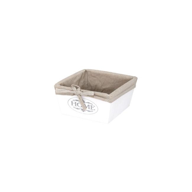 Дървена кутия за съхранение бяла  23х23х14см размер L CN-(ZM21-2ZF-white) - Horecano